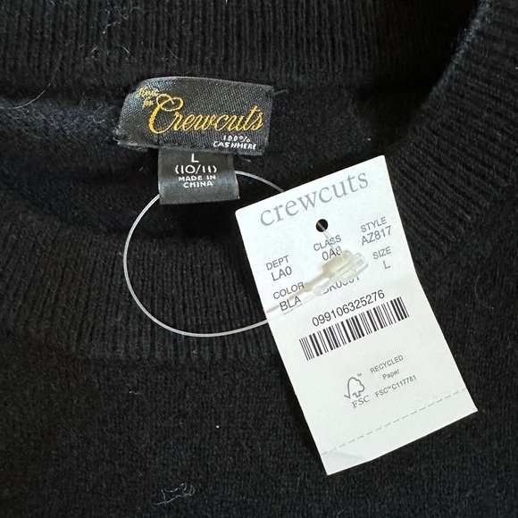 NWTs Crewcuts Black Crewneck Sweater Fine Knit - Picture 2 of 3